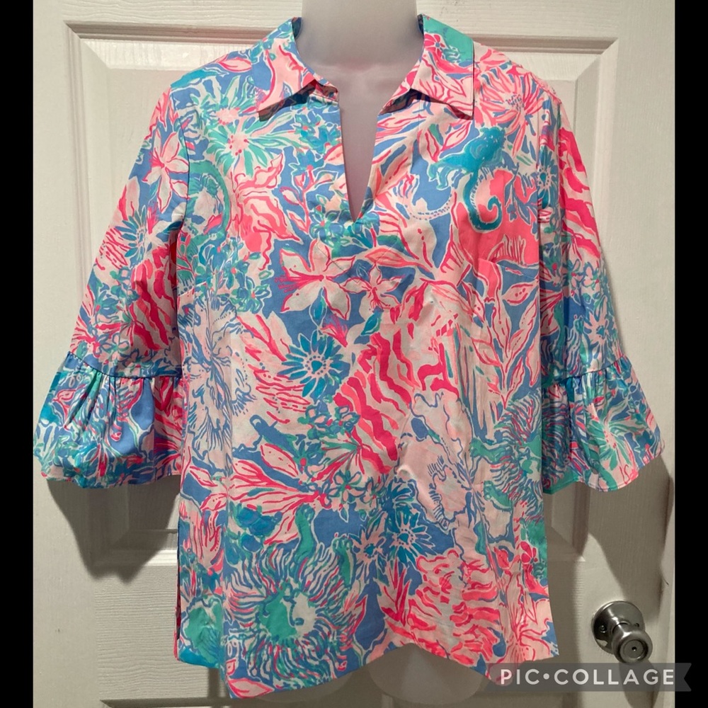 -NEW- Lilly Pulitzer Ginger Top: Viva La Lilly -S-